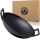14 Inch Cast Iron Wok With Flat Base Handles New. Price: $71.64.