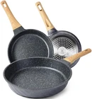 Yiifeeo Frying Pans Nonstick, Induction 3 Pcs - 8INCH&9.5INCH&11INCH, Gray New. Price: $98.98.