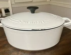 Cuisinart CI755-30 Enameled Cast Iron Oval Casserole W/ Lid 5.5 Qt White Used. Price: $65.89.