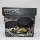 New Denmark Tools For Cooks Set Of 6 Black Porcelain Salad Plates 8 Open Box. Price: $24.99.