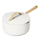 Beautiful 3 Qt Ceramic Non-stick Covered Sauce Pan W/ Strainer Lid, White Icing New. Price: $44.89.