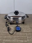 Townecraft Chef's Ware Electric Skillet 12" Stainless Liquid Core Fry Pan & Lid Used. Price: $87.50.