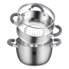 Golden Key 3.2 Qt Steamer Pot With Lid 2-TIER 18/8 Stainless Steel Mult New. Price: $33.83.