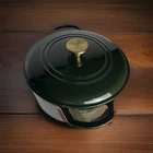 Our Table Forest Green Enameled Cast Iron Dutch Oven 6QT Used. Price: $47.48.