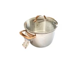 Viking Copper Handle 3-PLY Stainless Steel 8 Quart Stock Pot Glass Lid Nwt New. Price: $135.97.