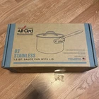 All-clad D3 Stainless 1.5 Qt Saucepan W/ Lid, Long Handle, Induction New. Price: $110.00.