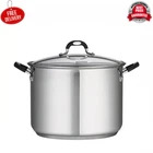Tramontina 16 Quart Stainless Steel Covered Stock Pot New. Price: $64.94.