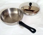 Tools Of The Trade 8 Inch Stainless Steel Skillet Fry Pan W/ Farberware Lid Used. Price: $19.95.
