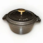Staub Cocotte Mini Round 12 Cm Enameled Cast Iron -- Black Used. Price: $48.00.