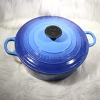 Creuset #24 Blue Cast Iron Braiser / Shallow Casserole Lid Made In France Used. Price: $158.10.