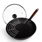 Abangdun Carbon Steel Wok Pan, Round Bottom & Stir-fry Pans, 13.4", Black Used. Price: $70.24.