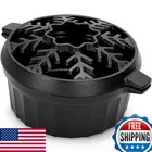 Willow Weave Cast Iron Wood Stove Steamer 2.5 Quart - Large Opening, Flake Patte New. Price: $82.16.