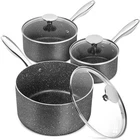 Michelangelo Granite Saucepans Lids 1QT 2QT 3QT Sets New. Price: $101.13.