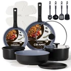 Carote 19PCS Ceramic Cookware Sets, Black And Gray, Pots Pans Non Sti... New. Price: $72.47.