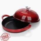 Hasteel 5 Qt Cast Iron Dutch Oven Enamel Red Pre-seasoned Pot Lid New. Price: $70.99.