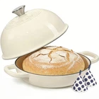 Enameled Round Cast Iron Bread Oven, Dutch 6QT, Cream White New. Price: $59.99.
