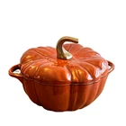Staub Cast Iron Enamel Pumpkin Cocotte 3.5 Qt, 9.5" Cinnamon France Dutch Oven Used. Price: $189.00.