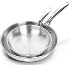 Michelangelo Stainless Steel Frying Pan Set 8" 10" Triply Base Induction Compati New. Price: $64.59.