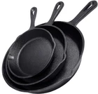 Cast Iron Skillet 3-PIECE 6 /8 /10 Set, Black New. Price: $49.49.