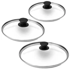 Cuisinel Glass Lids Set 8"+10"+12" (20.32CM+25.4CM+30.48CM) - Black New. Price: $34.98.