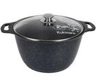 6.3-QT Kukmara Non-stick Cast Aluminum Stockpot W/glass Lid Cooking Black New. Price: $79.95.