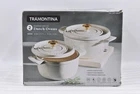 Tramontina White Enameled Cast Iron Round Dutch Ovens - 2PK (4QT & 6QT) New. Price: $78.99.