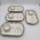 Temp-tations Temptations Gray Floral Lace Snack Chip Dip Trays BT5-422179 Used. Price: $39.99.