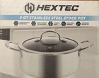 Hextec 5 Quart Stainless Steel Stock Pot Tempered Glass Lid, 3 Ply, Nonstick New. Price: $32.50.