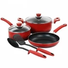 Oster 7 Piece Non Stick Aluminum Cookware Set Red New. Price: $62.18.