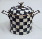 Mackenzie Childs Courtly Check Enamel 7 Qt Stockpot New. Price: $299.99.