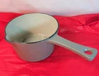 Pampered Chef Enameled Cast Iron Saucepan Quart Milk #100630 Small Pot Used. Price: $23.90.