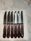 New Zwilling Fine Edge Steak Knife Set Of 6 With Dark Pakka Wood Handle. Price: $60.00.