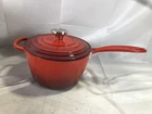 Creuset Signature Enameled Cast Iron Saucepan With Lid - RED,2.25QT New. Price: $214.99.