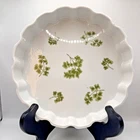 Parsley Oven To Table Cookware Quiche Dish 8681. White And Green. 10IN Dia. Used. Price: $14.50.