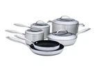 Scanpan Ctx 10-PIECE Deluxe Cookware Set, Stainless Steel New. Price: $550.00.