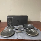 Hexclad Hybrid 7-PIECE Cookware Fry Pan Set 8 10 12 Inch W/ Lids & Wok Used. Price: $199.00.