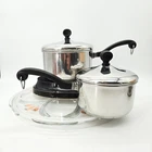 Set Farberware 1 Qt And 2 Saucepans /pots Stainless Steel Vintage W/lids Usa Used. Price: $28.95.