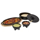 Infuse 8 Piece Pre-seasoned Cast Iron Fajita Pan Salsa Bowl & Trivet Serving Set New. Price: $49.99.