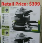 Greenpan Levels Cookware Set Healthy Ceramic Diamond Advanced Nonstick 10 Piece New. Price: $249.98.