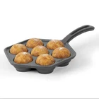 Commercial Chef Danish Aebleskiver Pan, Pre-seasoned Cast Iron, 7 Black New. Price: $31.99.
