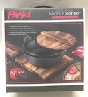 Parini 2 Liter Cast Iron Noodle Hot Pot With Wooden Lid And Trivet New Box. Price: $10.99.