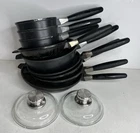 Vintage Berghoff Eurocast Non-stick 9 Pan Set Removable Handles Used. Price: $174.98.