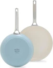 Greenpan Padova Pro 8" And 10" Frying Skillet Set, Blue Haze New. Price: $131.71.