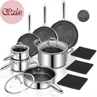 14 Piece Hybrid Stainless Steel Cookware Set Nonstick Pots And Pans New. Price: $254.84.