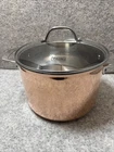 Viking Cookware Hammered Copper 8 Qt Stock Pot W/ Lid 3-PLY Stainless Interior New. Price: $169.99.