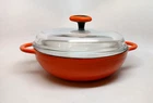 Rachael Ray Orange Enameled Cast Iron Round Casserole / Pot - Glass Lid Used. Price: $34.99.