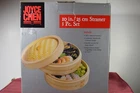 Joyce Chen 2-TIER Bamboo Steamer Baskets, 10-INCH, New Open Box. Price: $12.50.