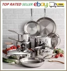 Tramontina Tri-ply Clad 14 Pc Cookware Set 18/10 Stainless Steel Induction Ready New. Price: $388.00.