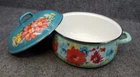 Vtg Pioneer Woman Floral 4 Quart Dutch Oven Stock Pot With Lid Turquoise & White Used. Price: $39.99.