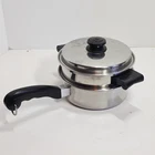 Saladmaster Stainless 18-8 Tri-clad Double Boiler Steamer Pot W Vapo Lid Used. Price: $69.99.
